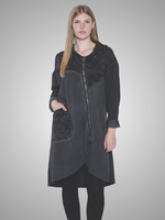 Papa Fashion Sorella Patched Angle Zip Jacket w/Hood