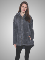 Papa Fashion Sorella Hooded Long Jacket Grey