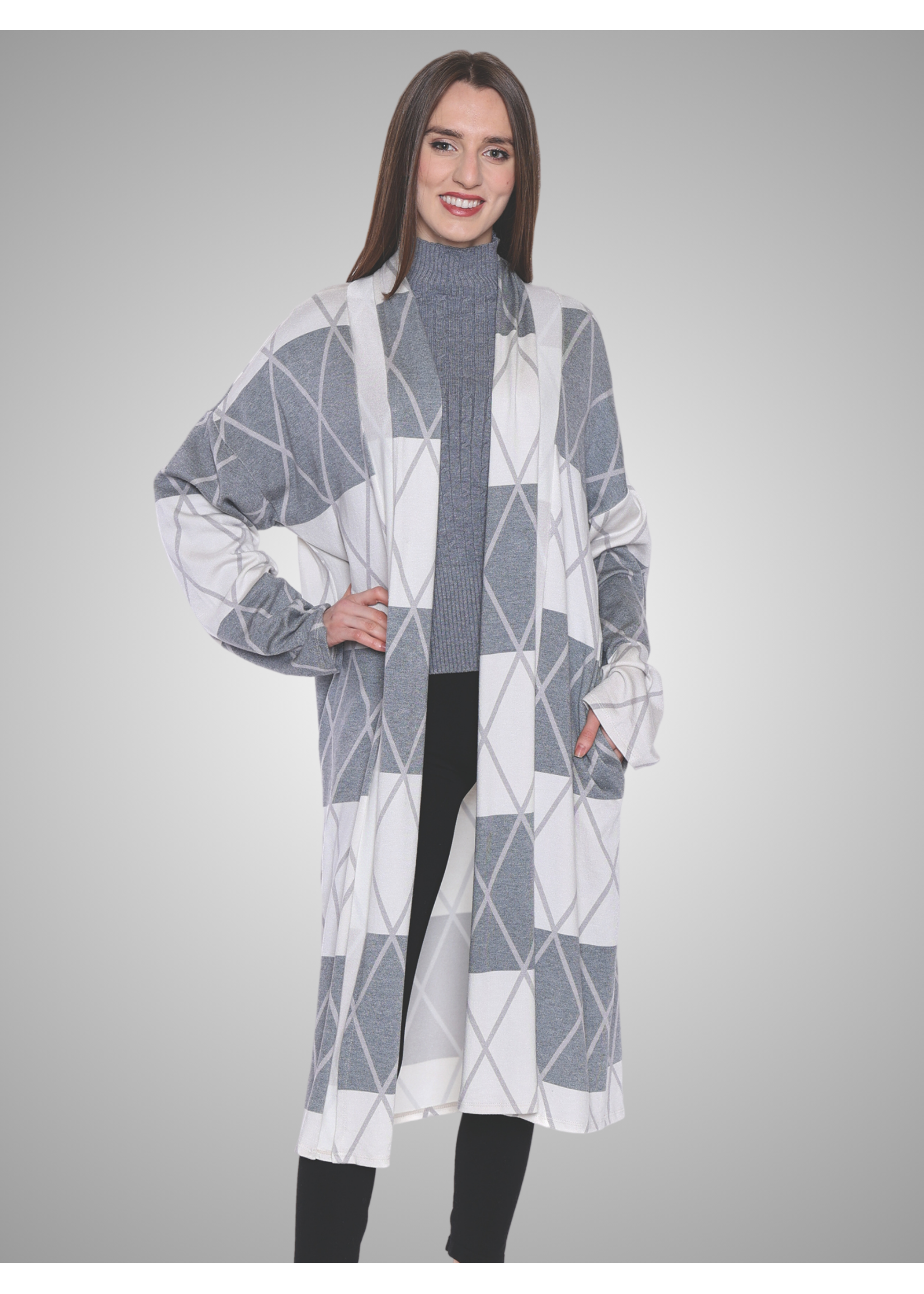 Sorella Greige Long Cardi