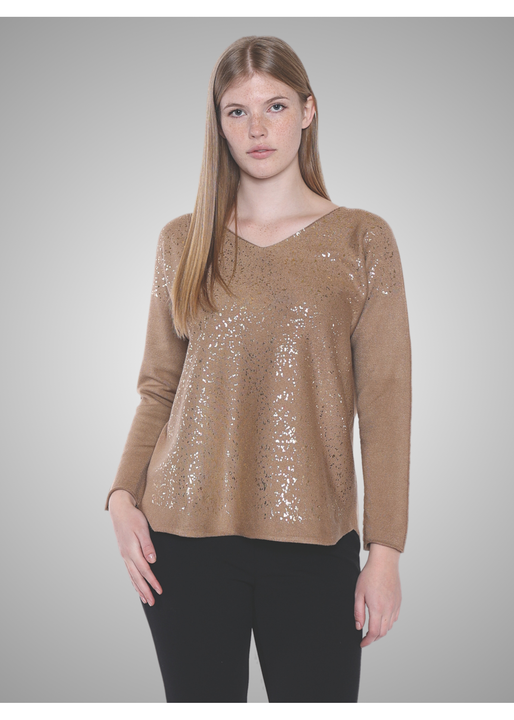 Sorella Gold Glittered Knit Top