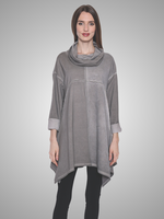Papa Fashion Sorella Cawl Neck Suede Tunic Taupe
