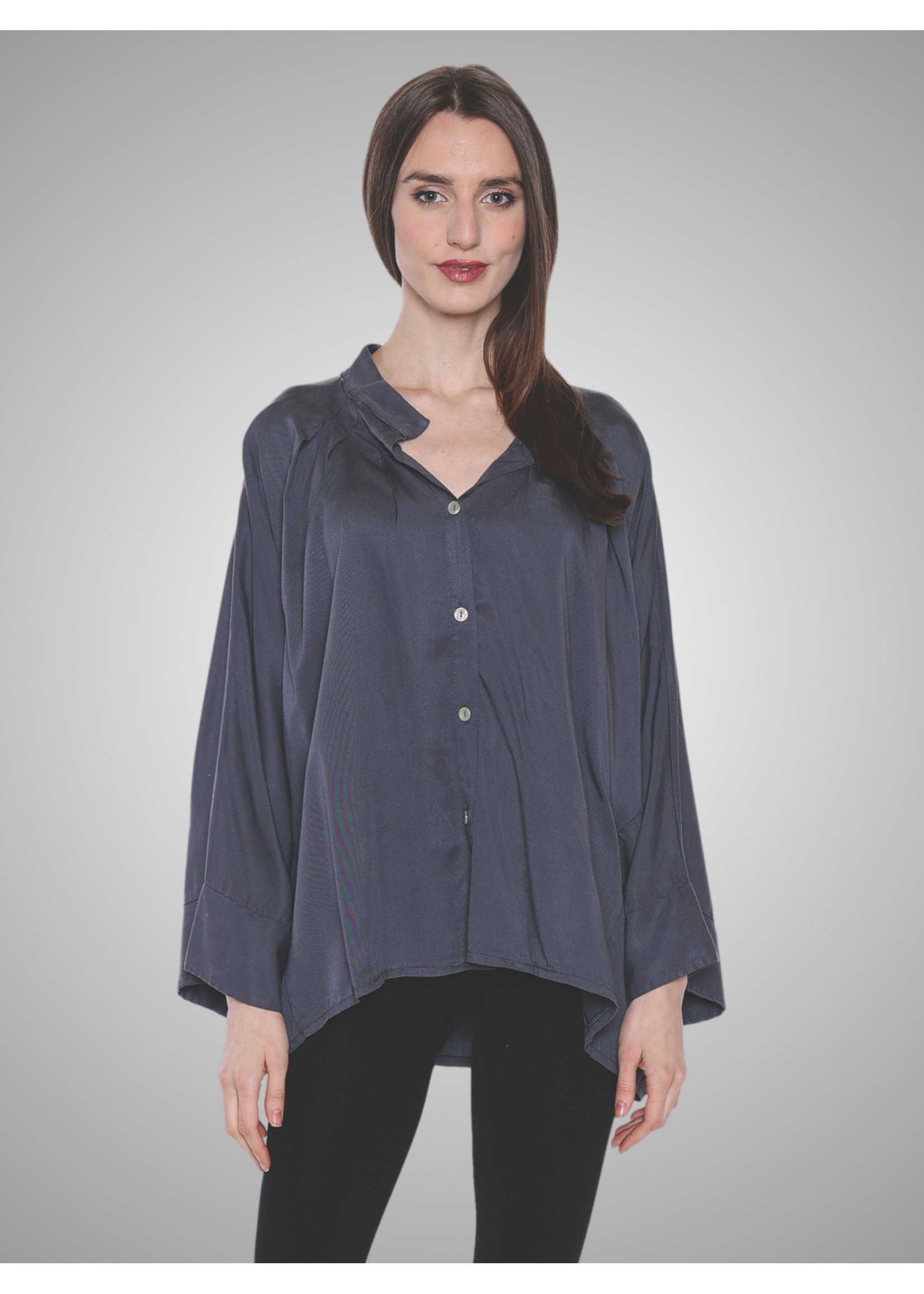 Papa Fashion Sorella  Pleated Dolman Sleeve Top