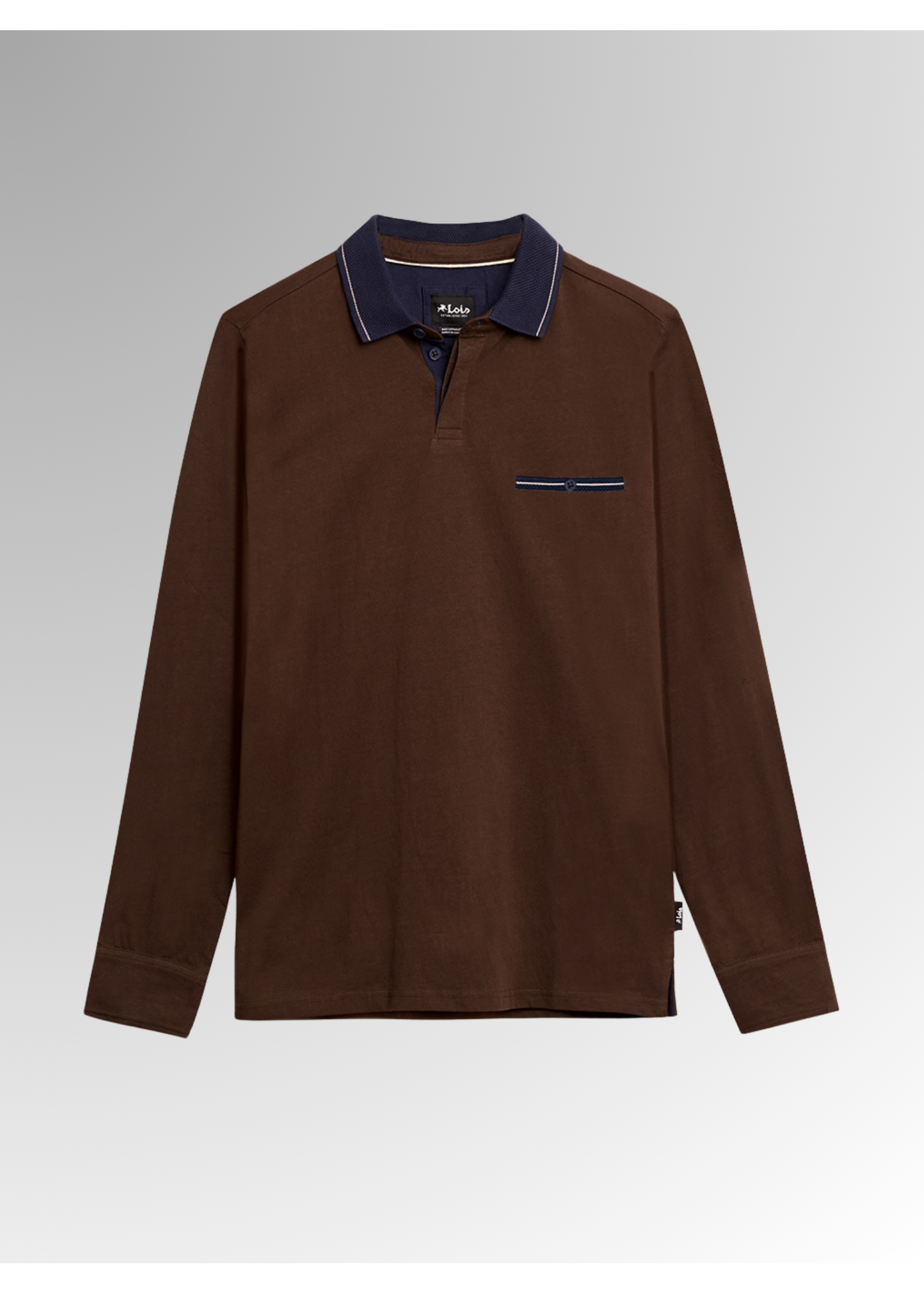 Lois Blackbull Apparel LS Bishop Polo T Deep Brown