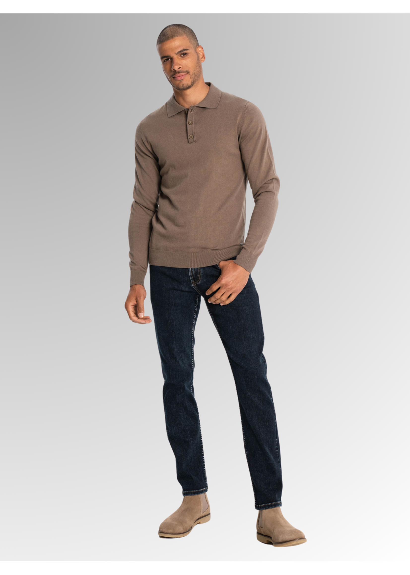 Lois Blackbull Apparel LS Barclay Polo Neck Sweater