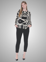 Papa Fashion Sorella Geometric Top Black