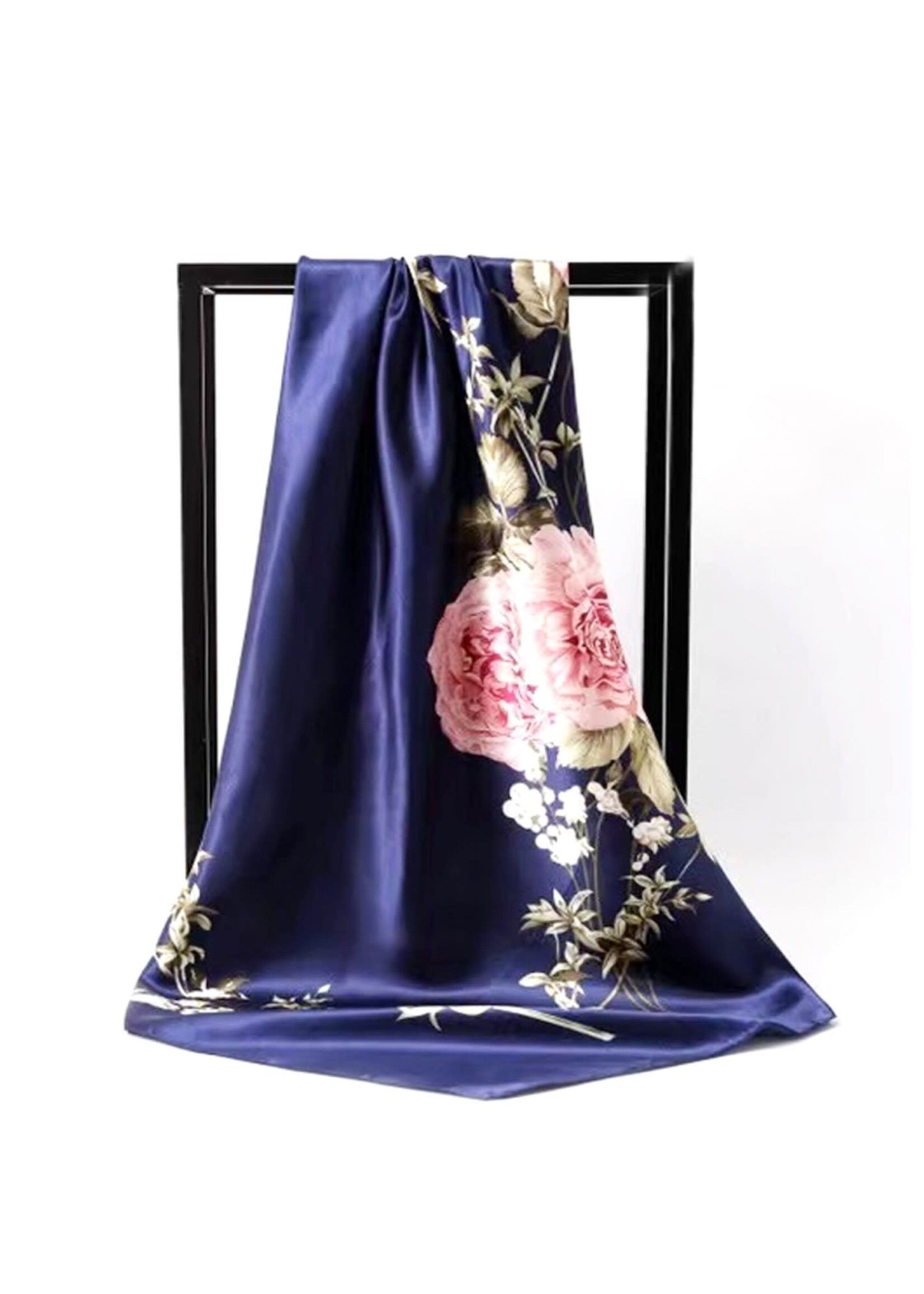 Vintage Style Rose Navy Scarf SF1916