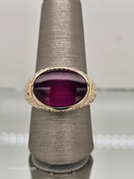 Vintage Vintage Oval Cab Synthetic Ruby 10ky SZ 8