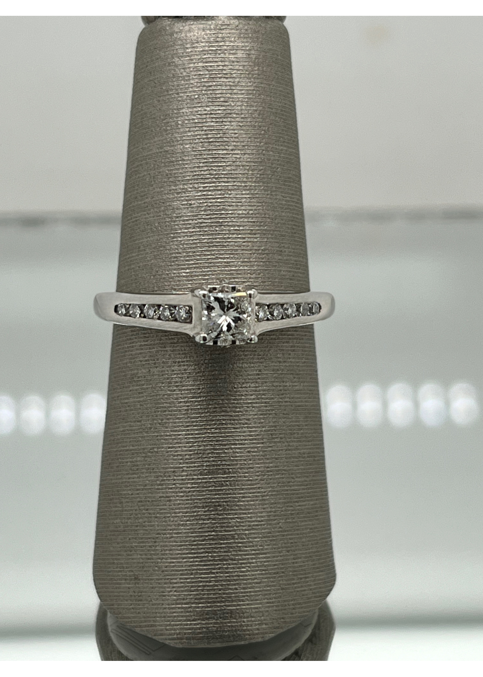 Vintage Vintage Diamond Princess Engagement Ring 14k WG 0.48ctw Sz 6