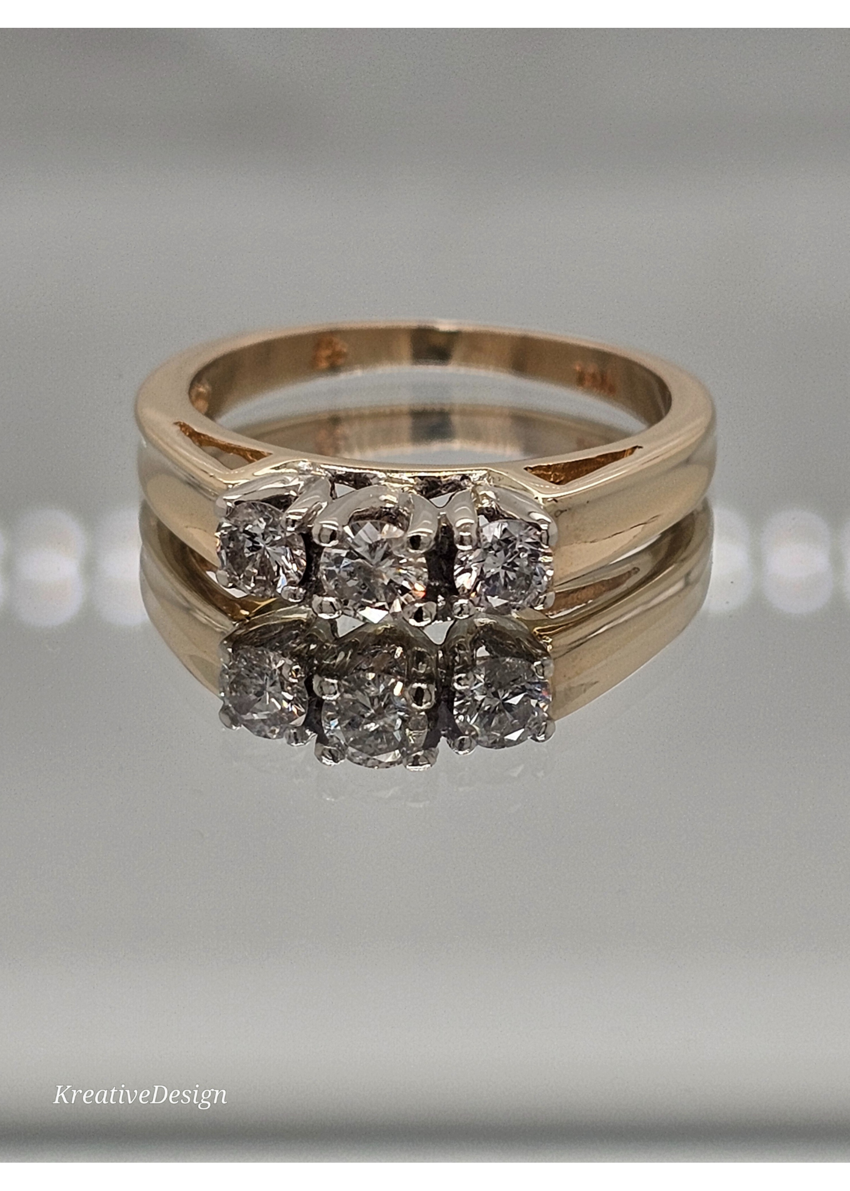 Vintage Vintage Trinity Diamond 14ky .35ctw Sz 4.5