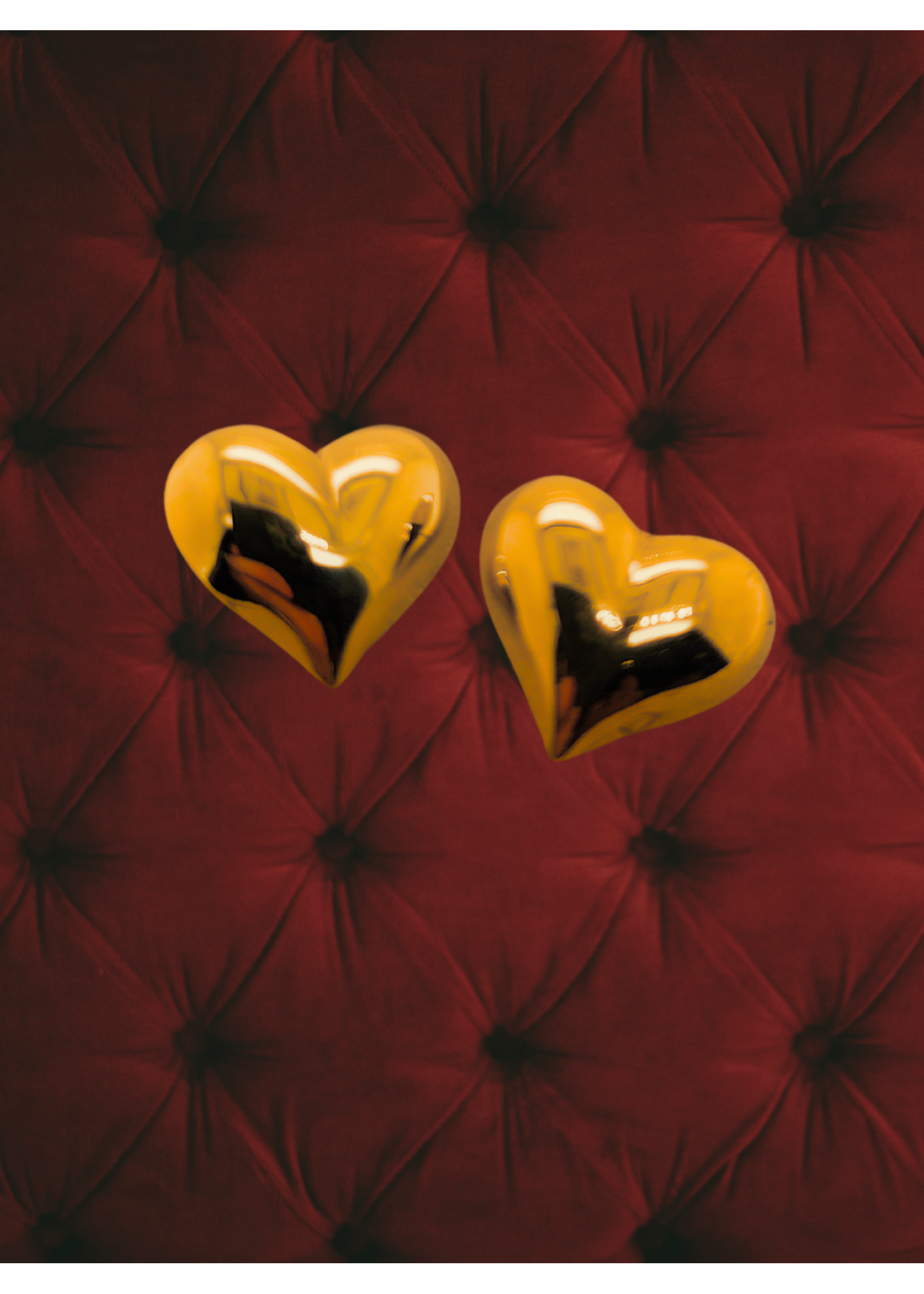 Vintage Vintage Puff Heart Earrings 10ky