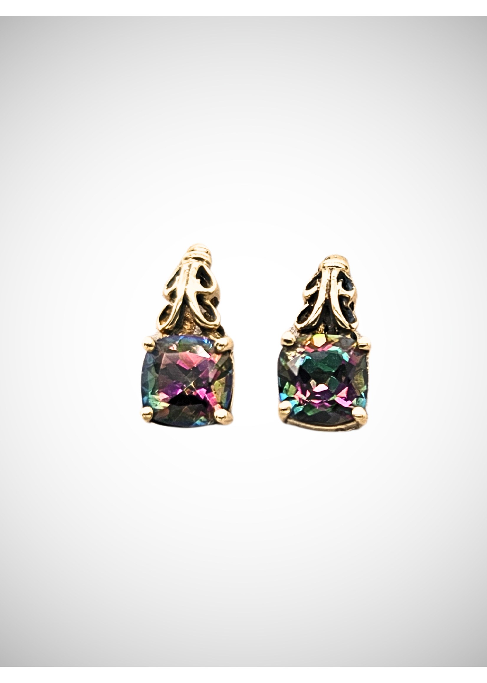 Vintage Vintage Mystic Topaz Earrings 10ky