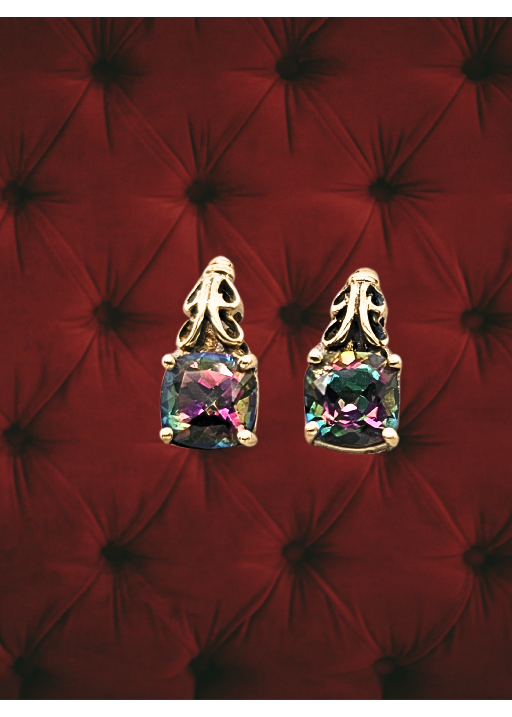 Vintage Vintage Mystic Topaz Earrings 10ky