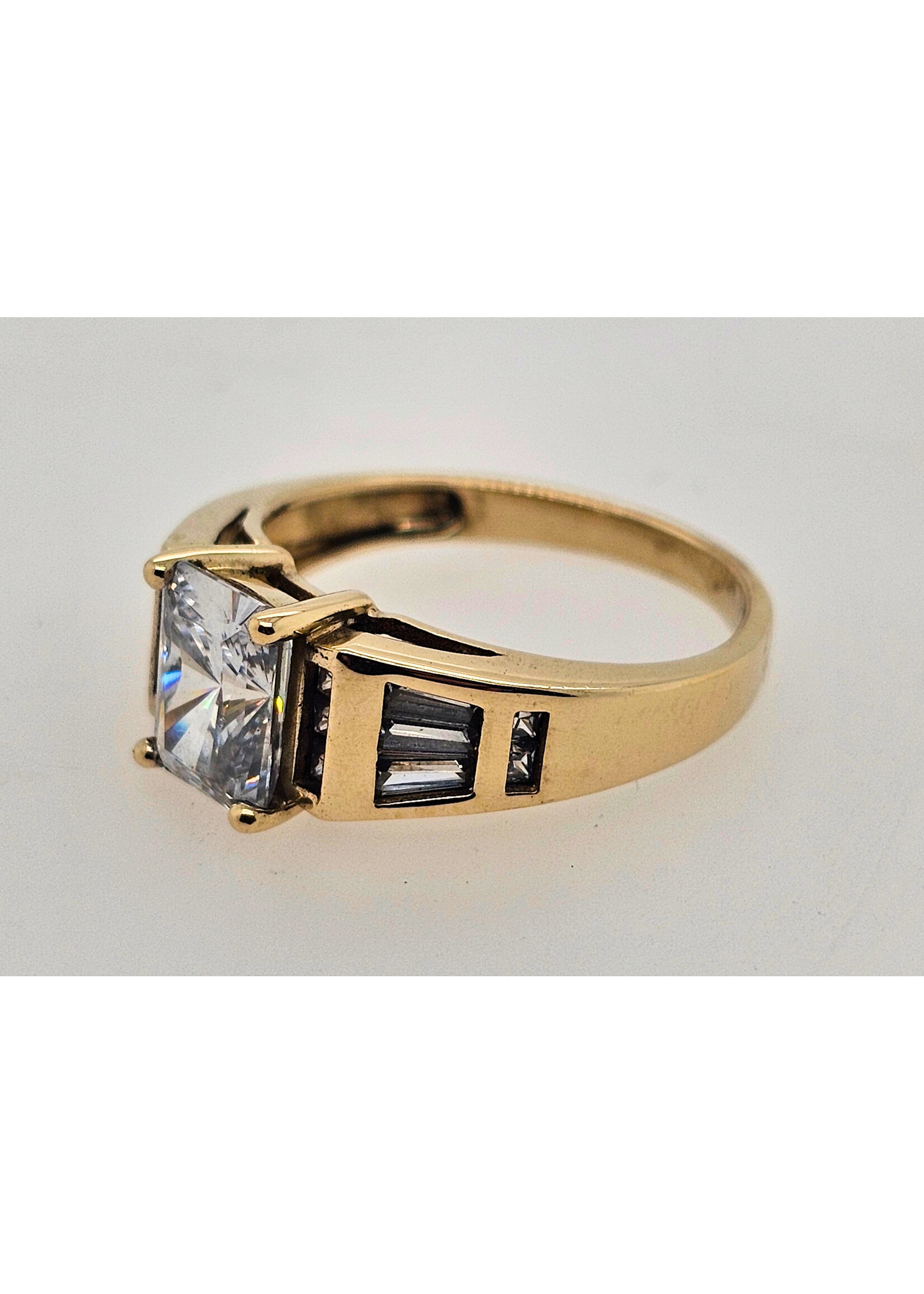 Vintage Vintage CZ Emerald Cut 14ky SZ 6.75