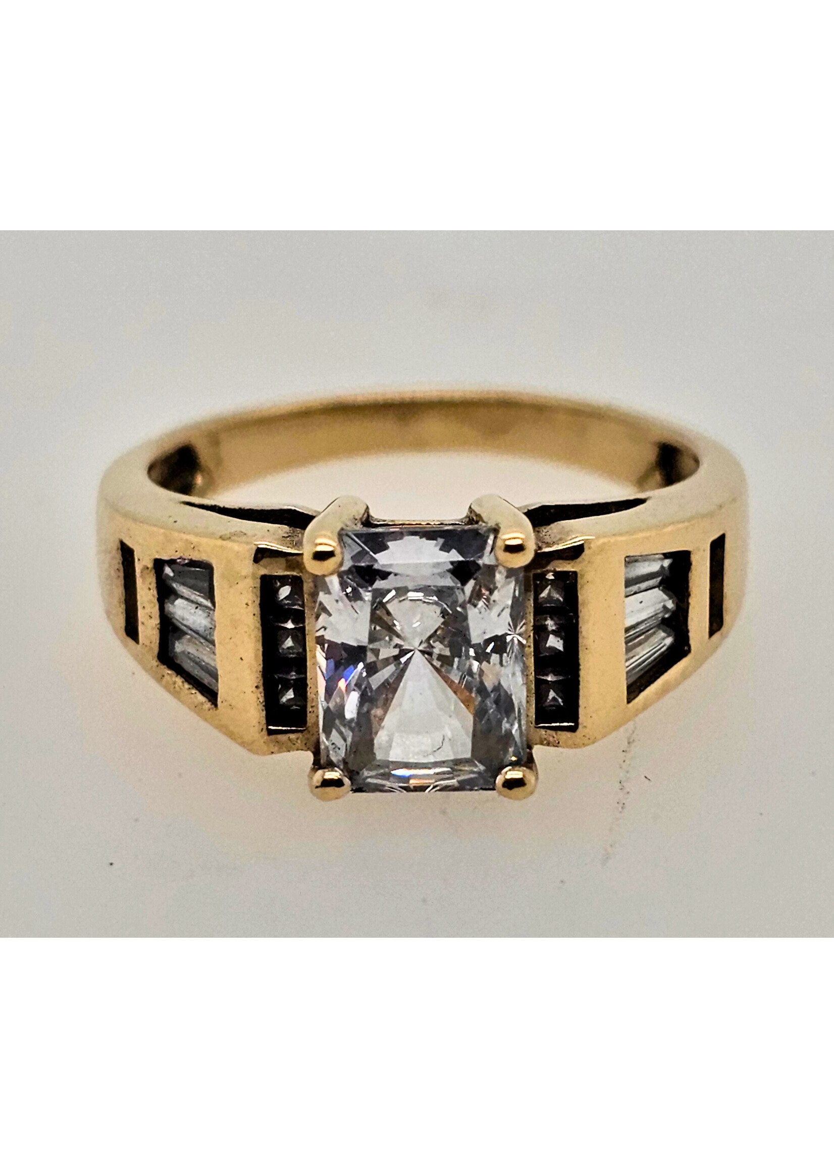 Vintage Vintage CZ Emerald Cut 14ky SZ 6.75
