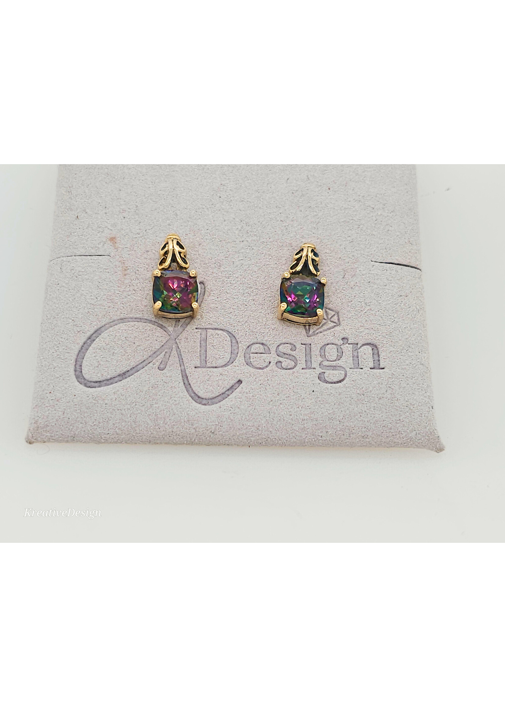 Vintage Vintage Mystic Topaz Earrings 10ky