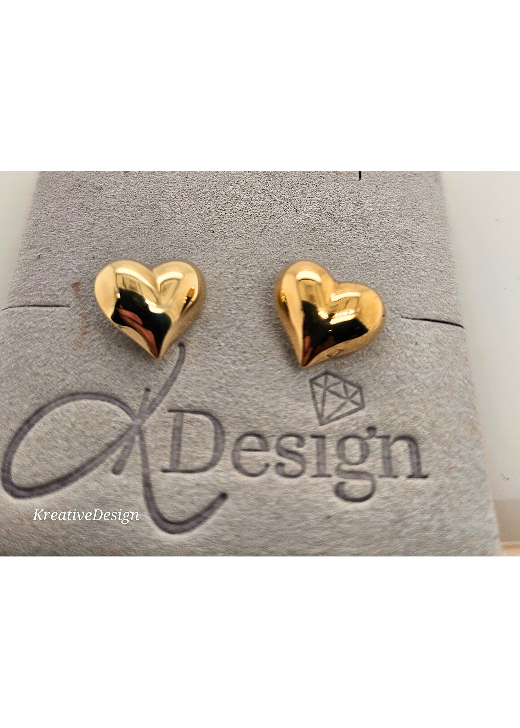 Vintage Vintage Puff Heart Earrings 10ky