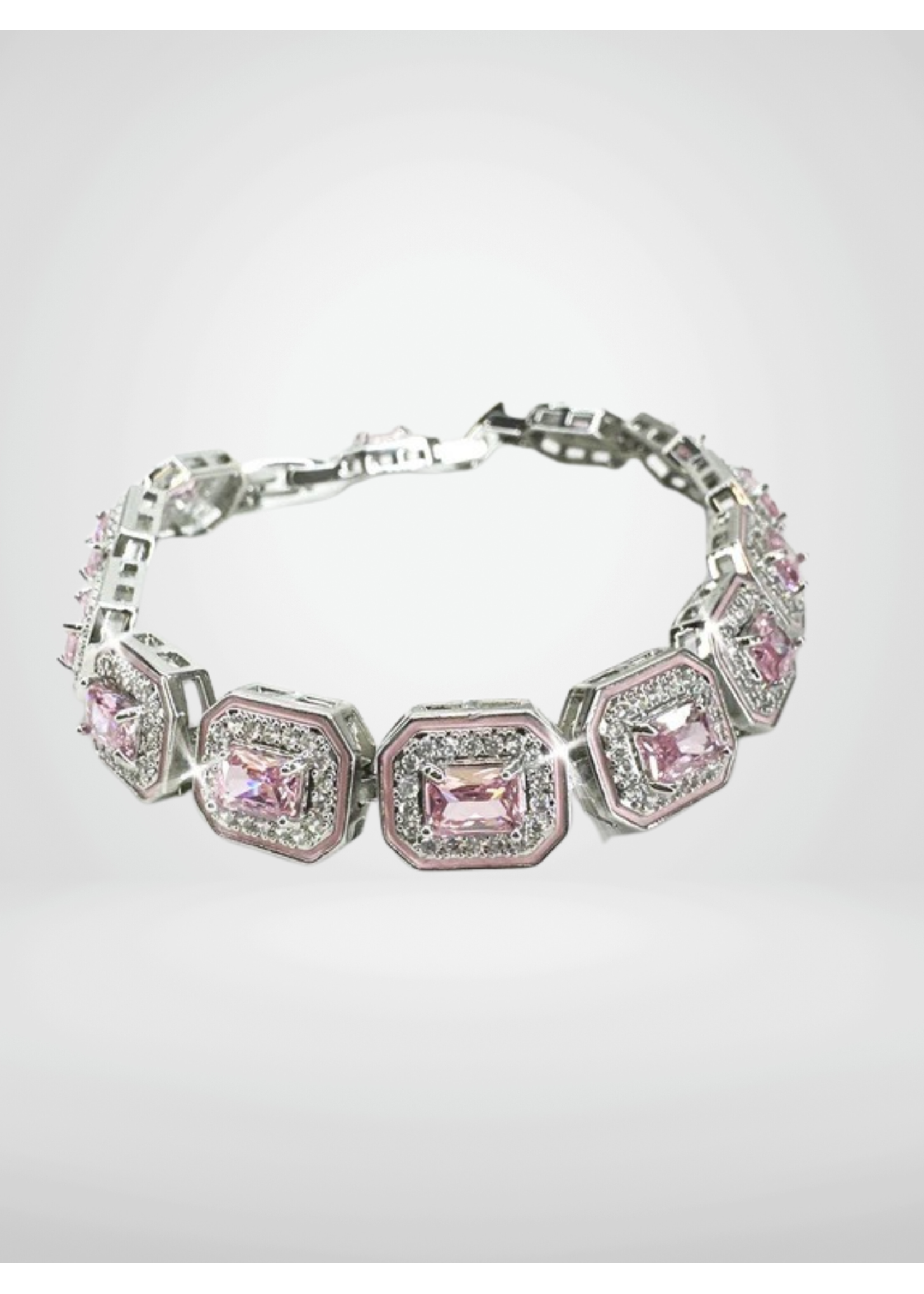 Jacqueline Kent JK Pink Crystal Tannis Bracelet
