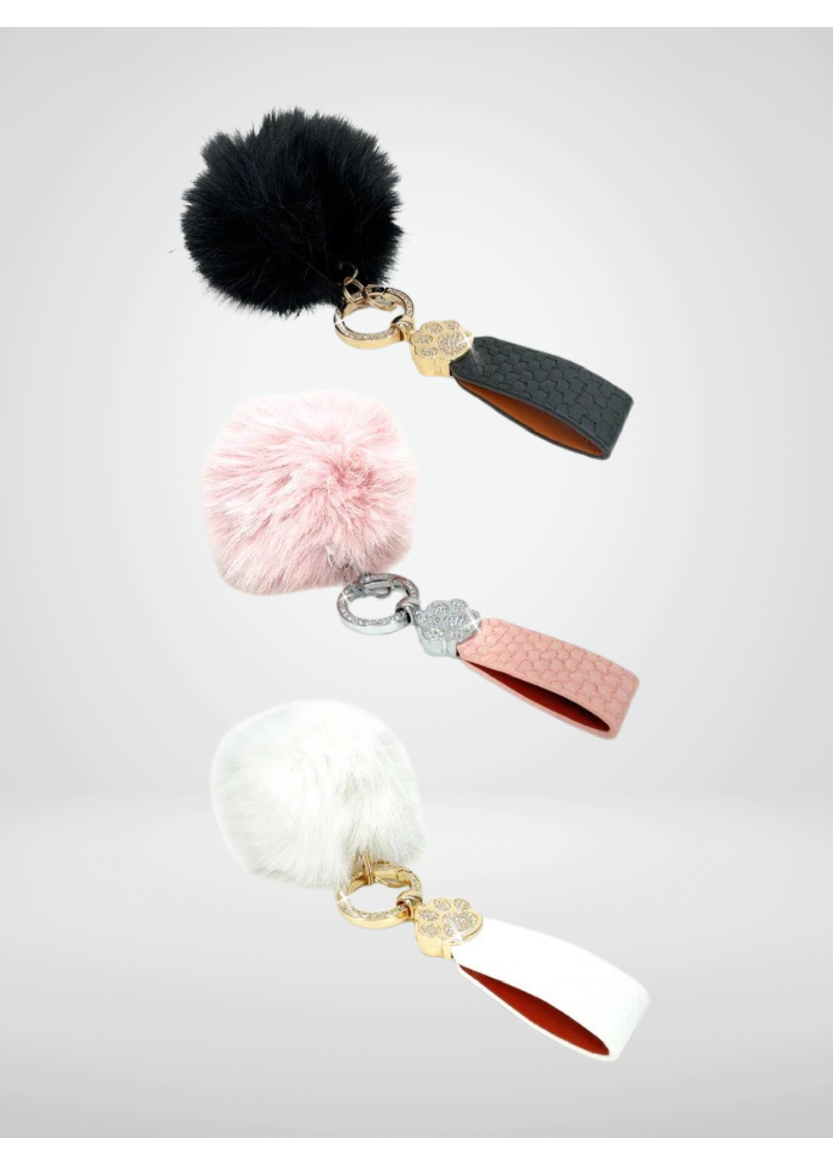 Jacqueline Kent JK Faux Fur Fantasy Pendant Keychain