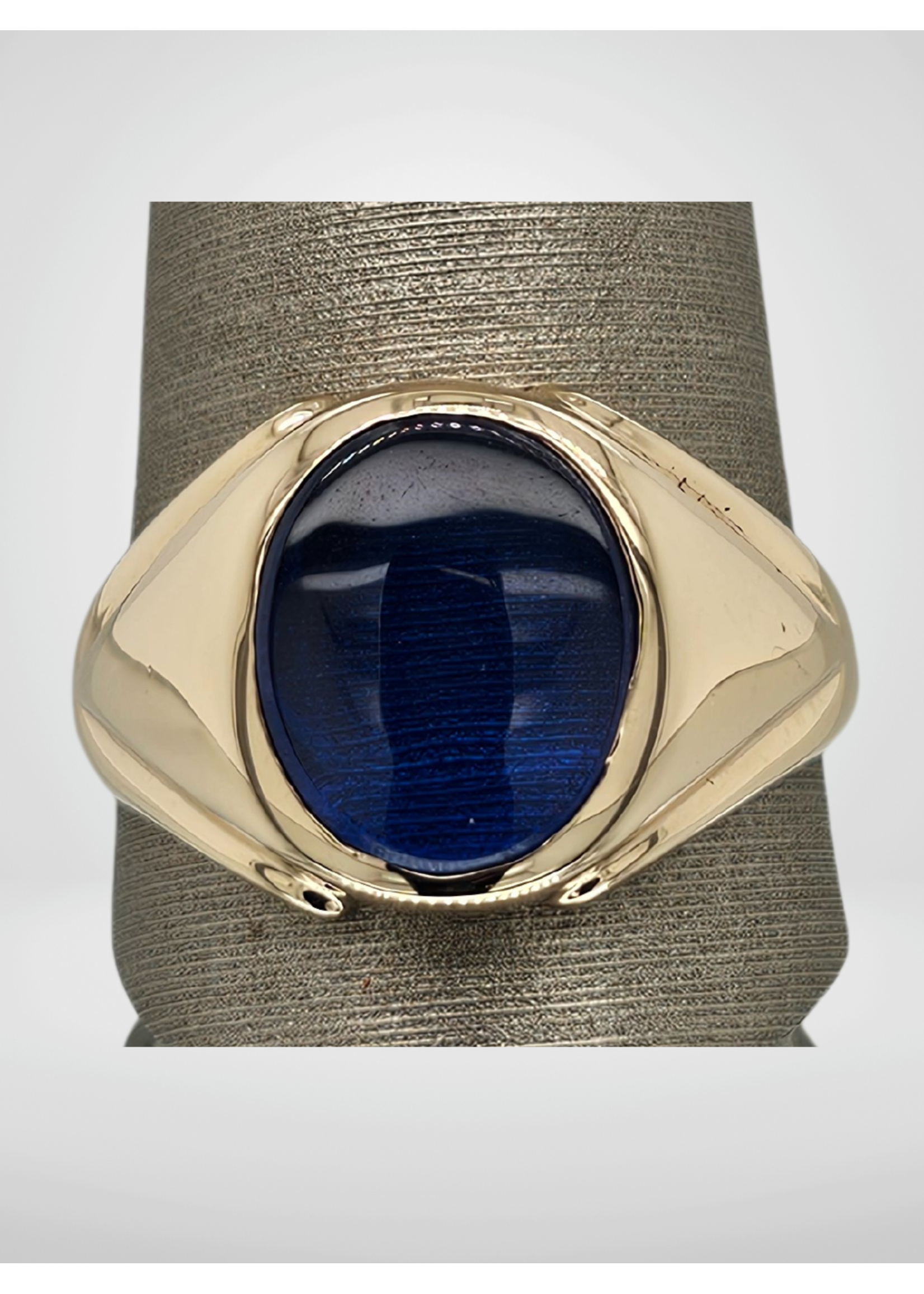 Vintage Vintage Men's Oval Syn Blue Sapphire 10ky
