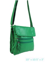Faux Leather Satchel Front Flap