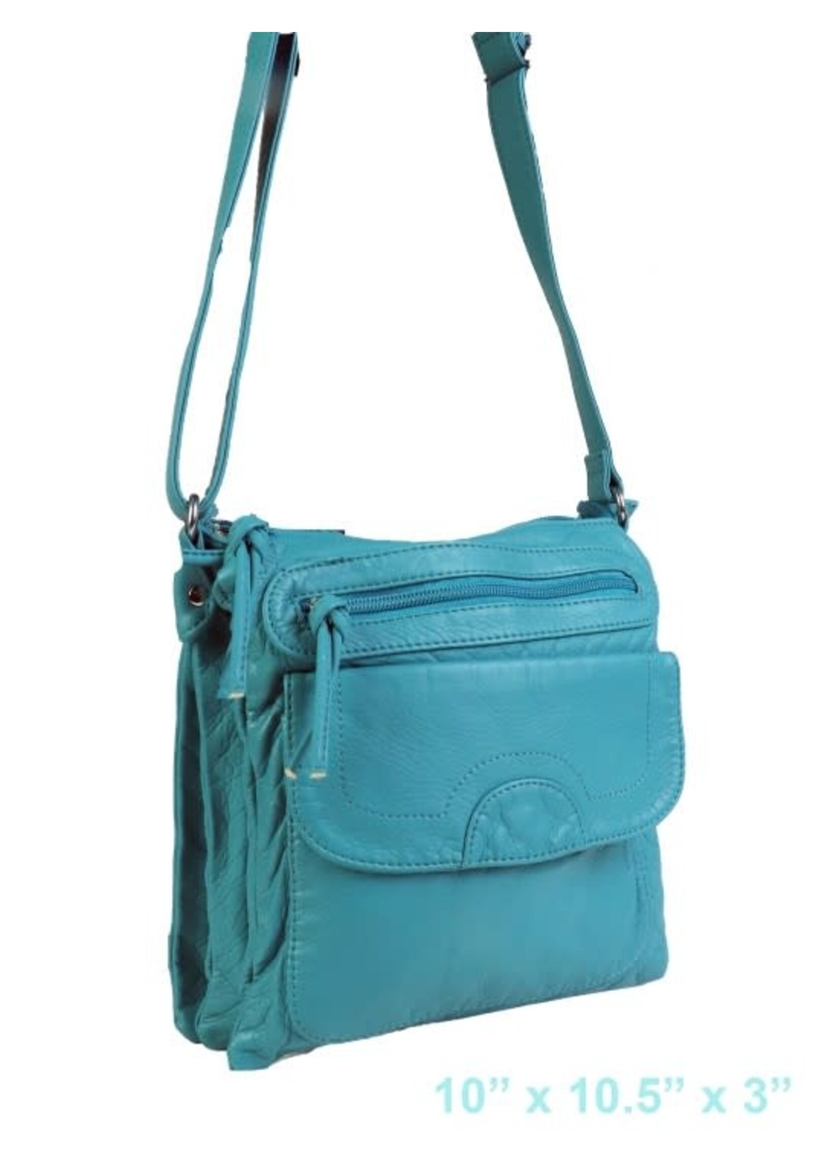 Faux Leather Satchel Front Flap