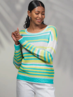 Alison Sheri Alison Sheri Sweater White Multi Stripe