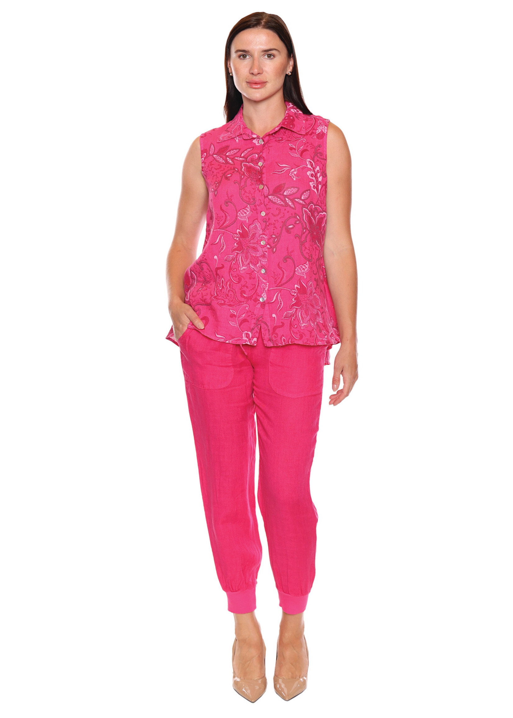 Sorella Sorella Linen Button Top