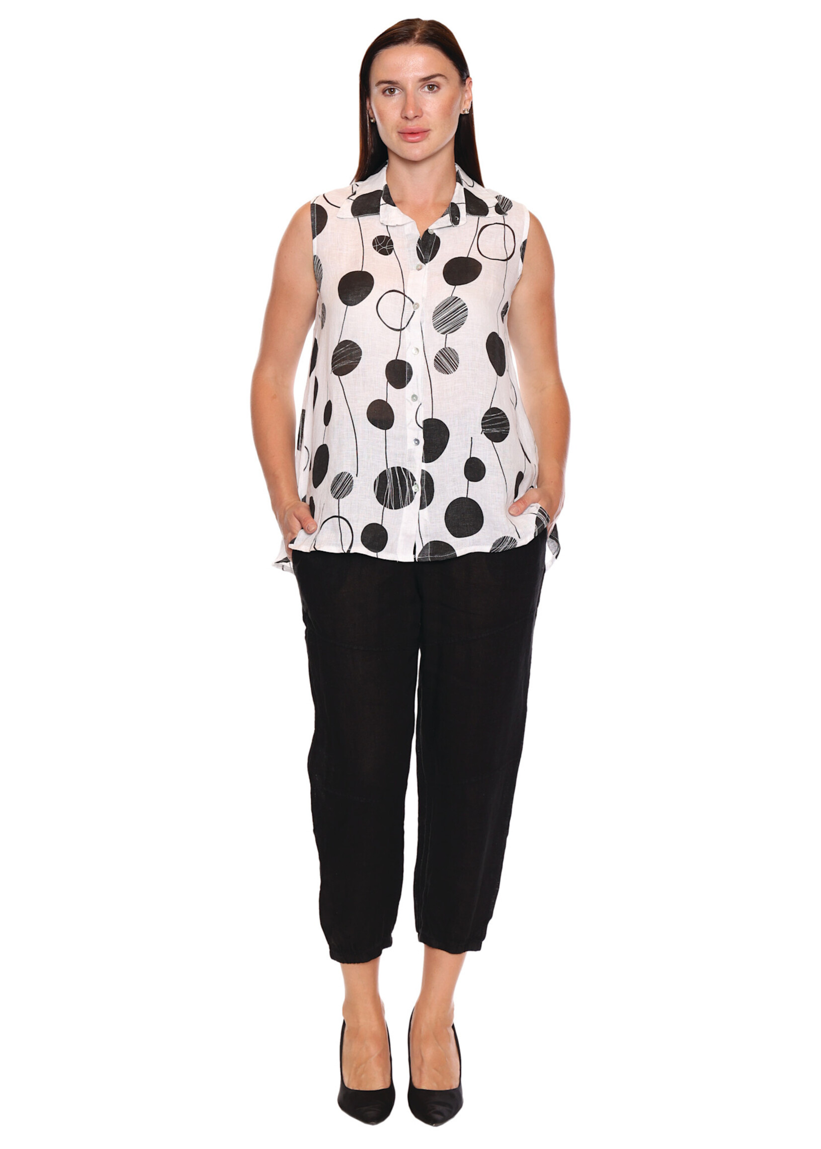 Sorella Sorella Linen Button Top