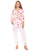 Sorella Sorella Printed Cotton Top Fuchsia