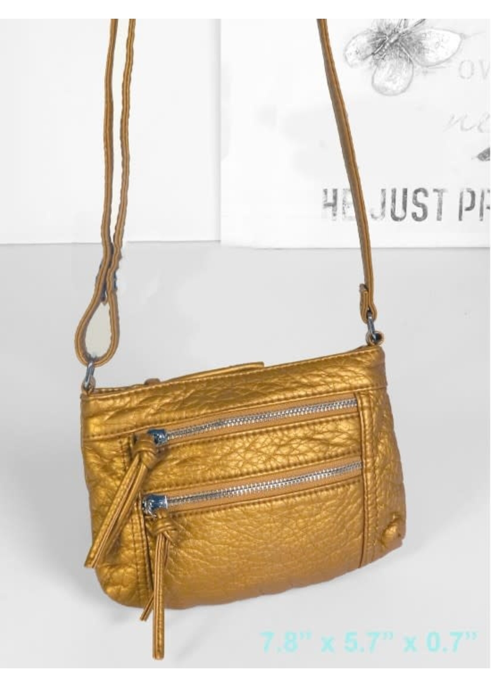 Solid faux leather satchel