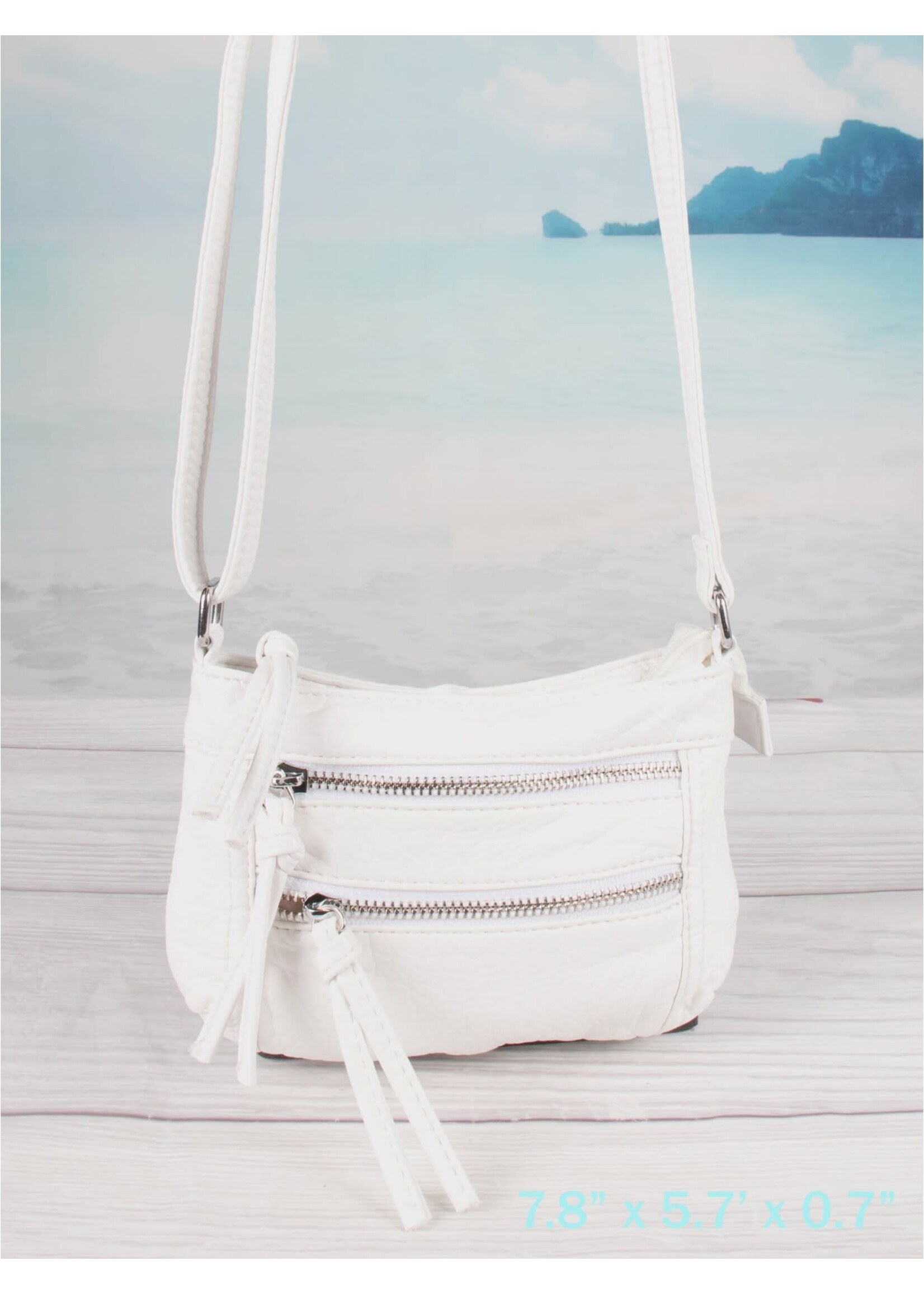 Solid faux leather satchel