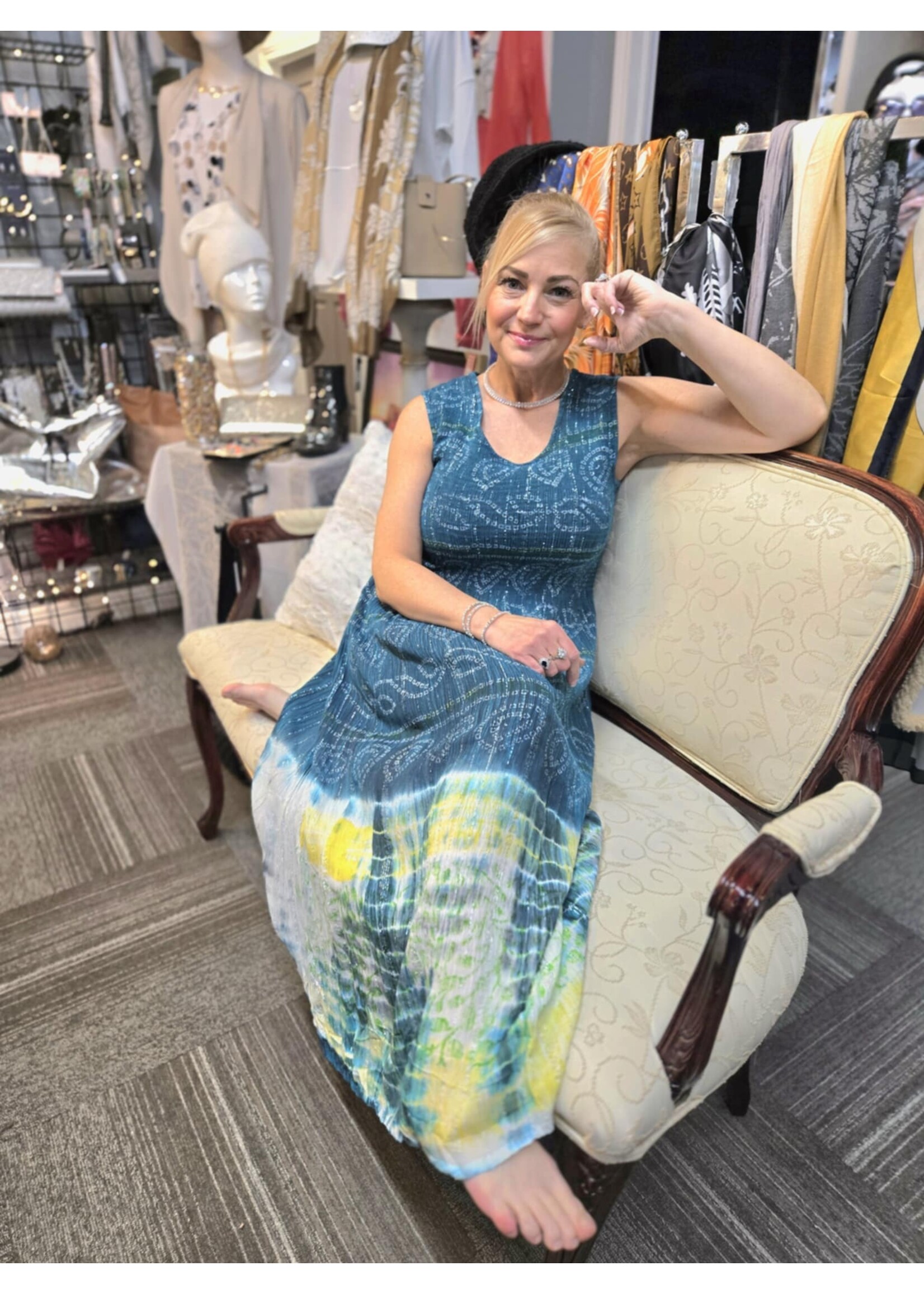 Papa Vancouver Papa Tie Dye Dress w/Lurex