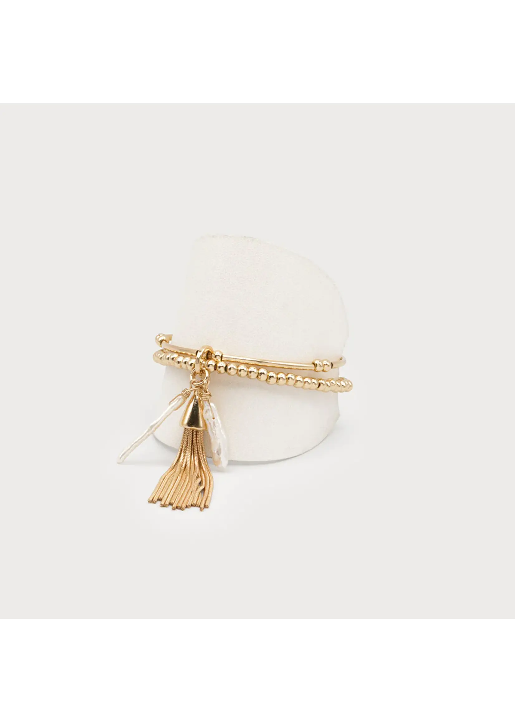 Caracol Bracelets with Tassel Charm