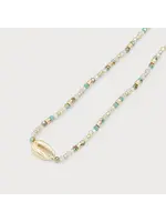 Caracol Glass Beaded Necklace w/shell