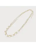 Caracol Muli-chain Necklace w/pearls