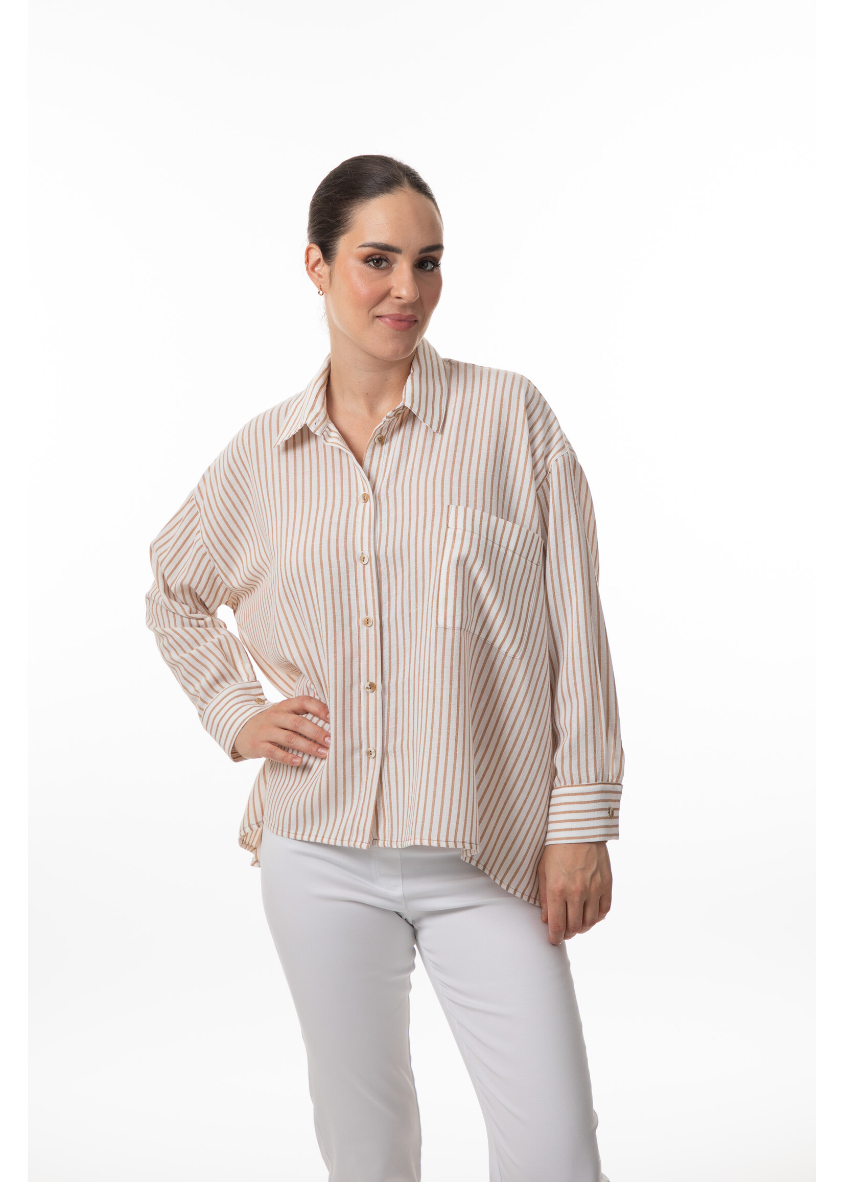Bali Striped 3/4Sleeve Beige