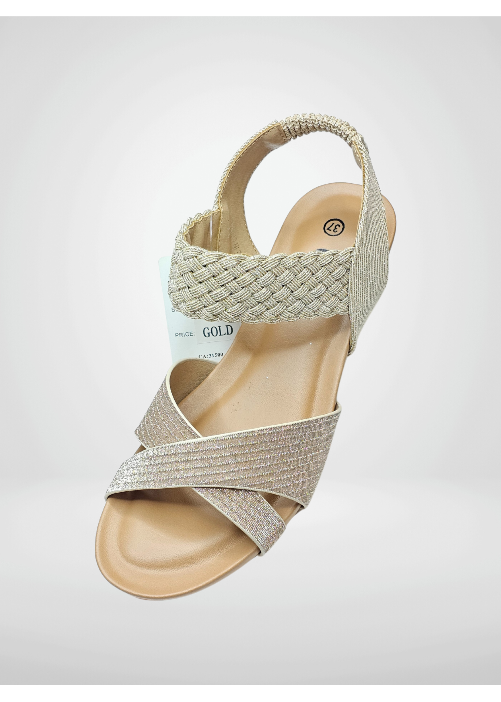 JJ's Footwear JJ Criss Cross Gold Sandal