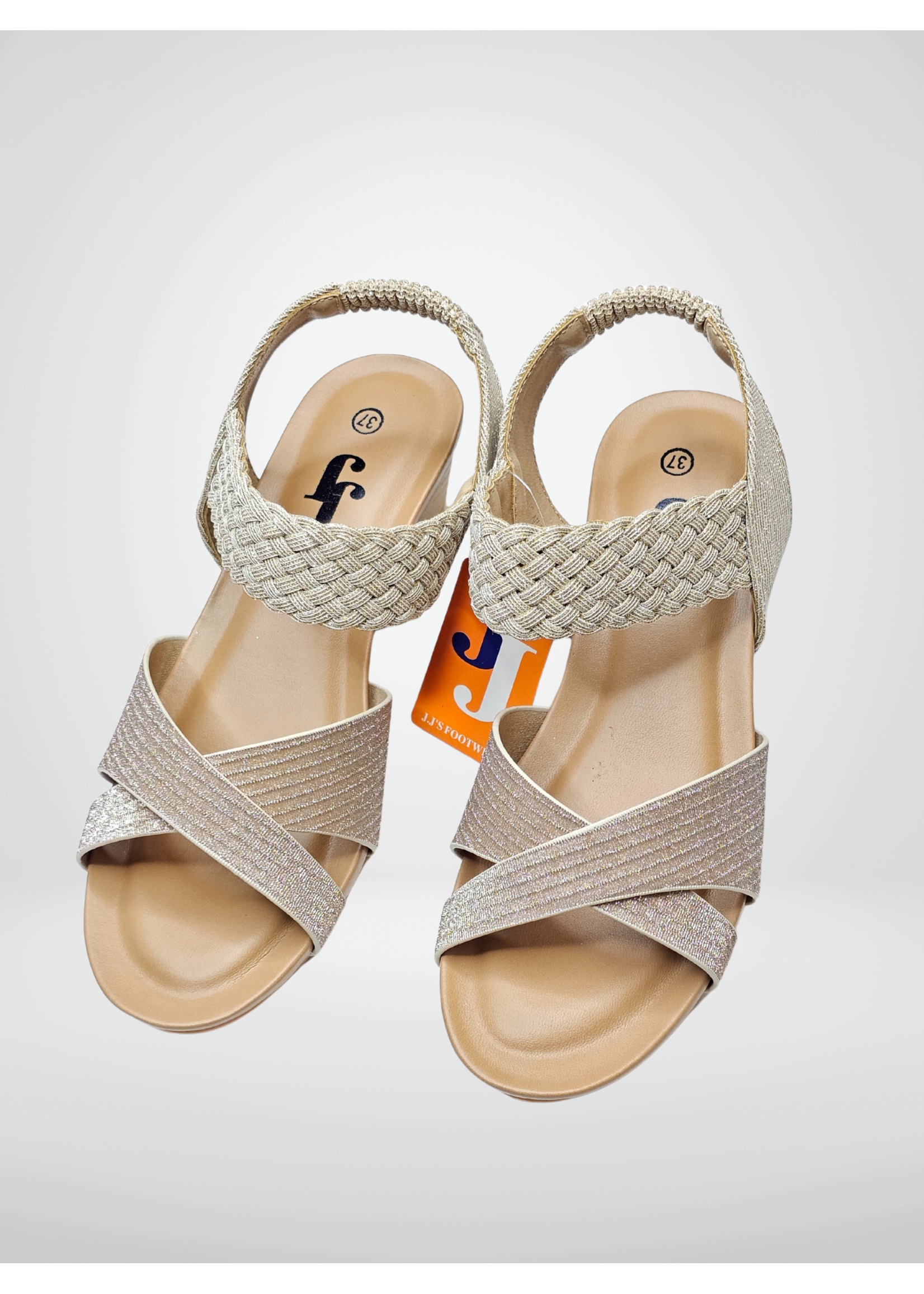 JJ Criss Cross Gold Sandal