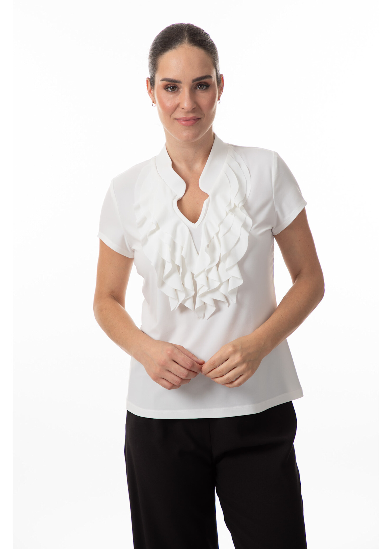 Bali Cream Ruffle Blouse 8641