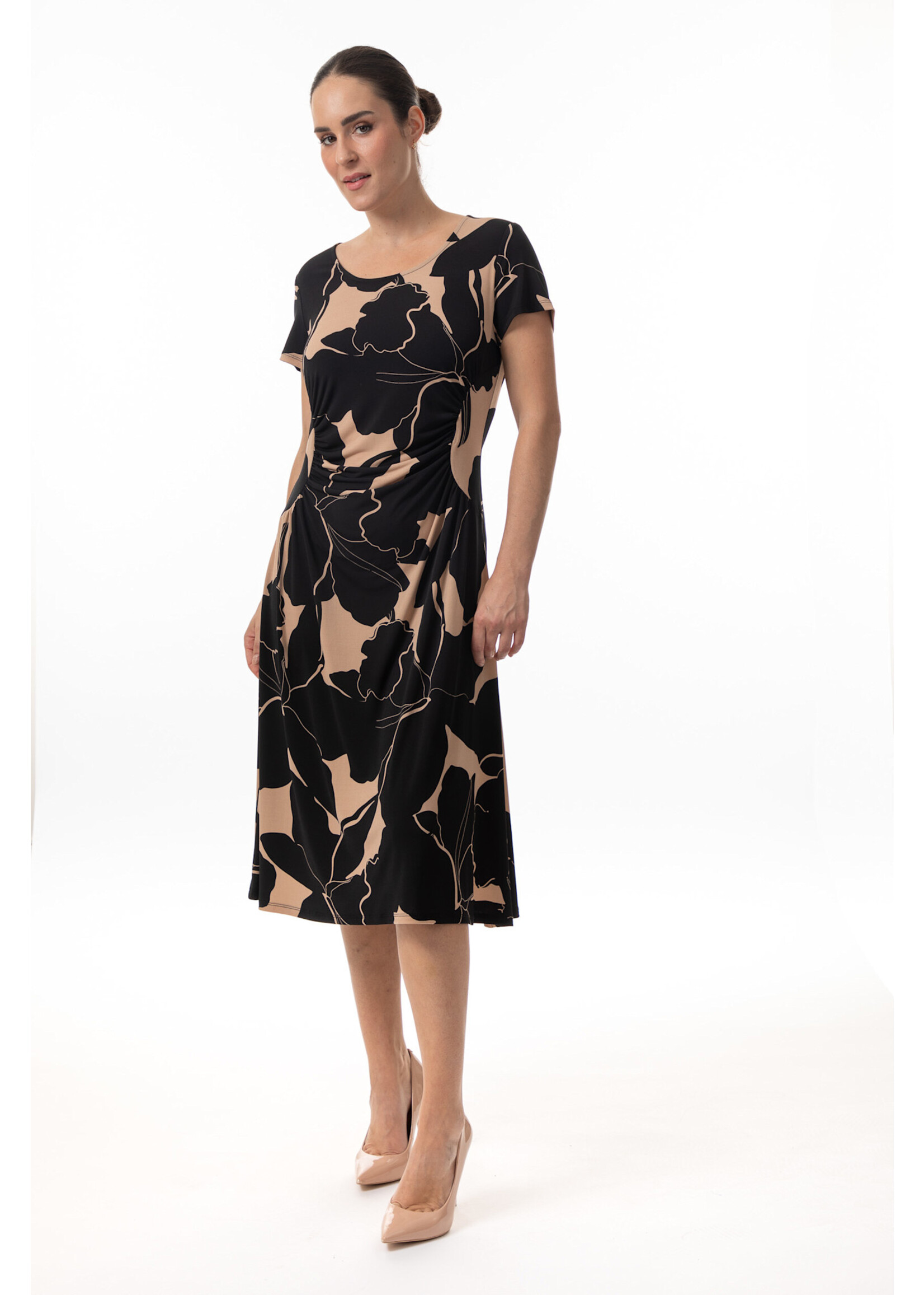 Bali Cap Sleeve Side Ruched Dress