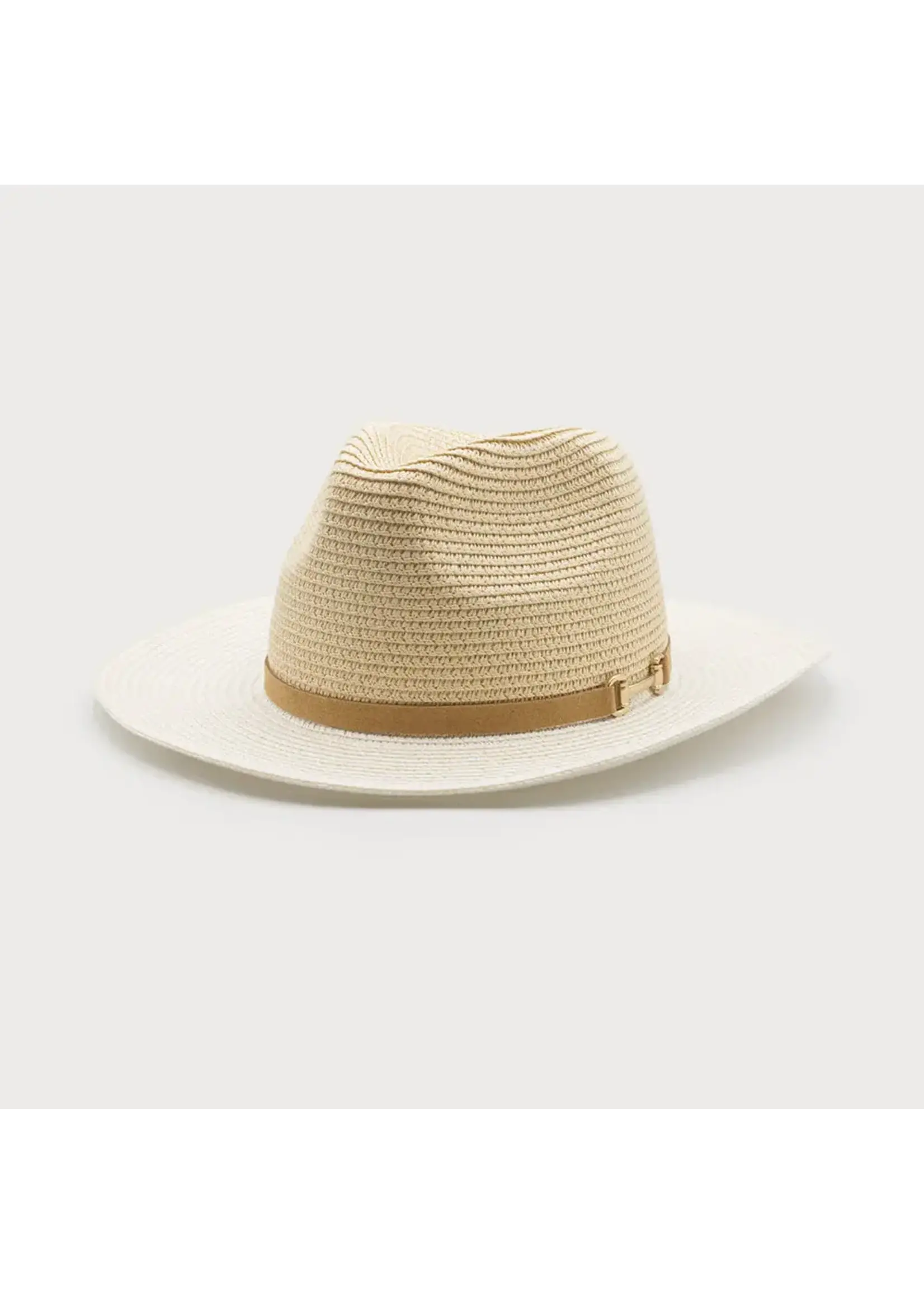 Caracol Two-Tone Straw Hat W/Belt