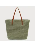 Caracol Large Rafia Tote w/Zipper Closure