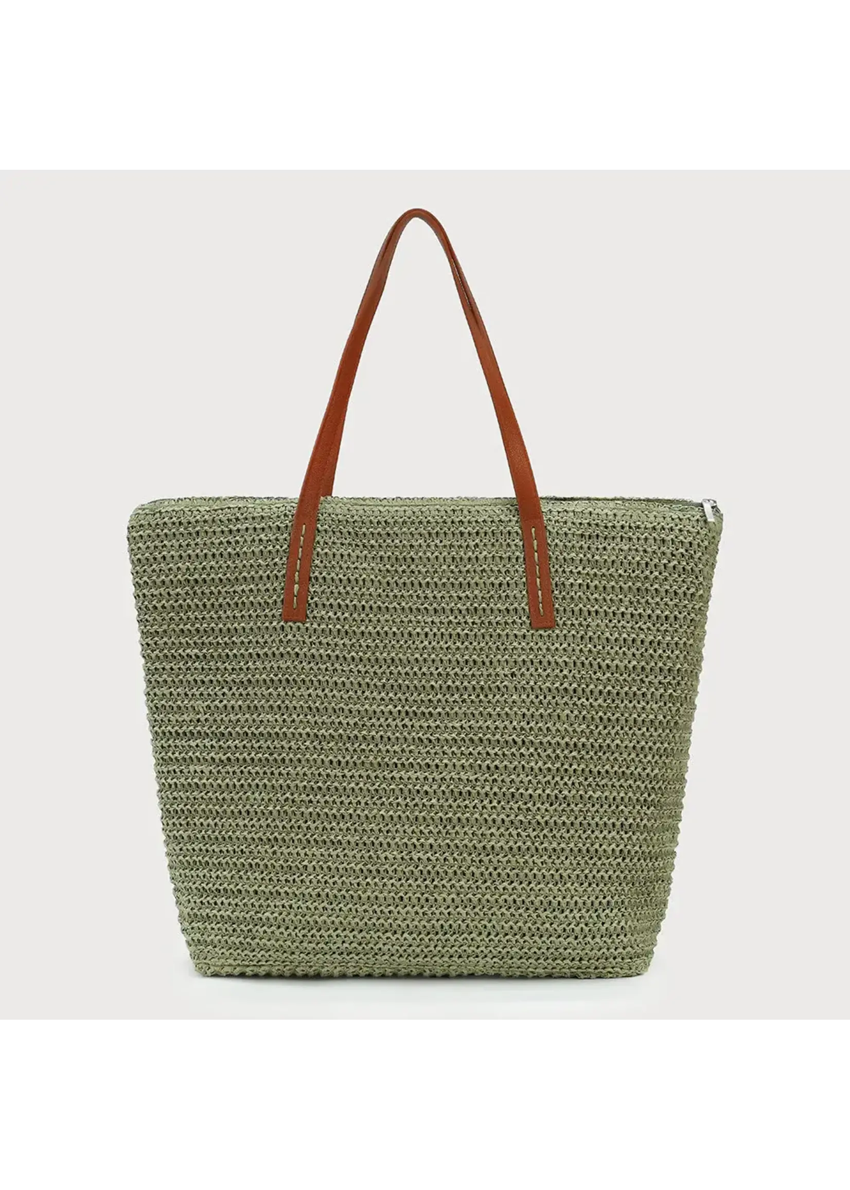Caracol Large Rafia Tote w/Zipper Closure