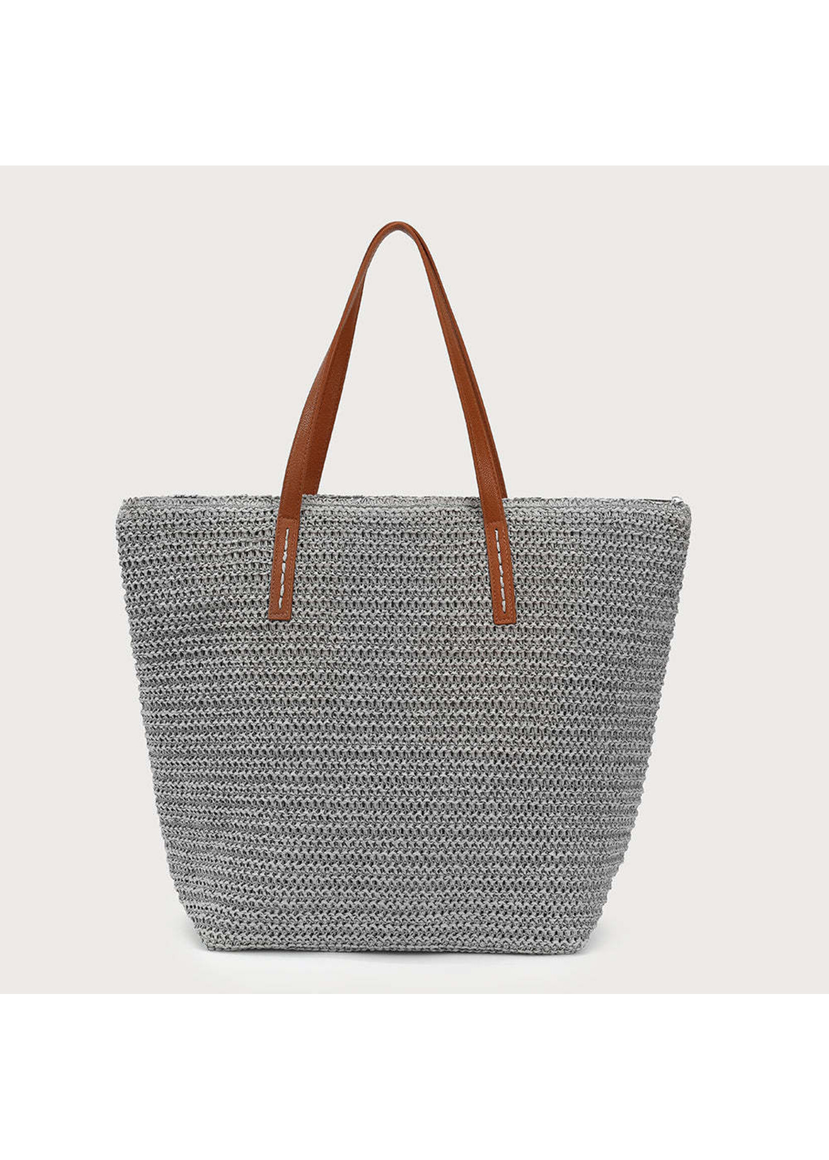Caracol Large Rafia Tote w/Zipper Closure