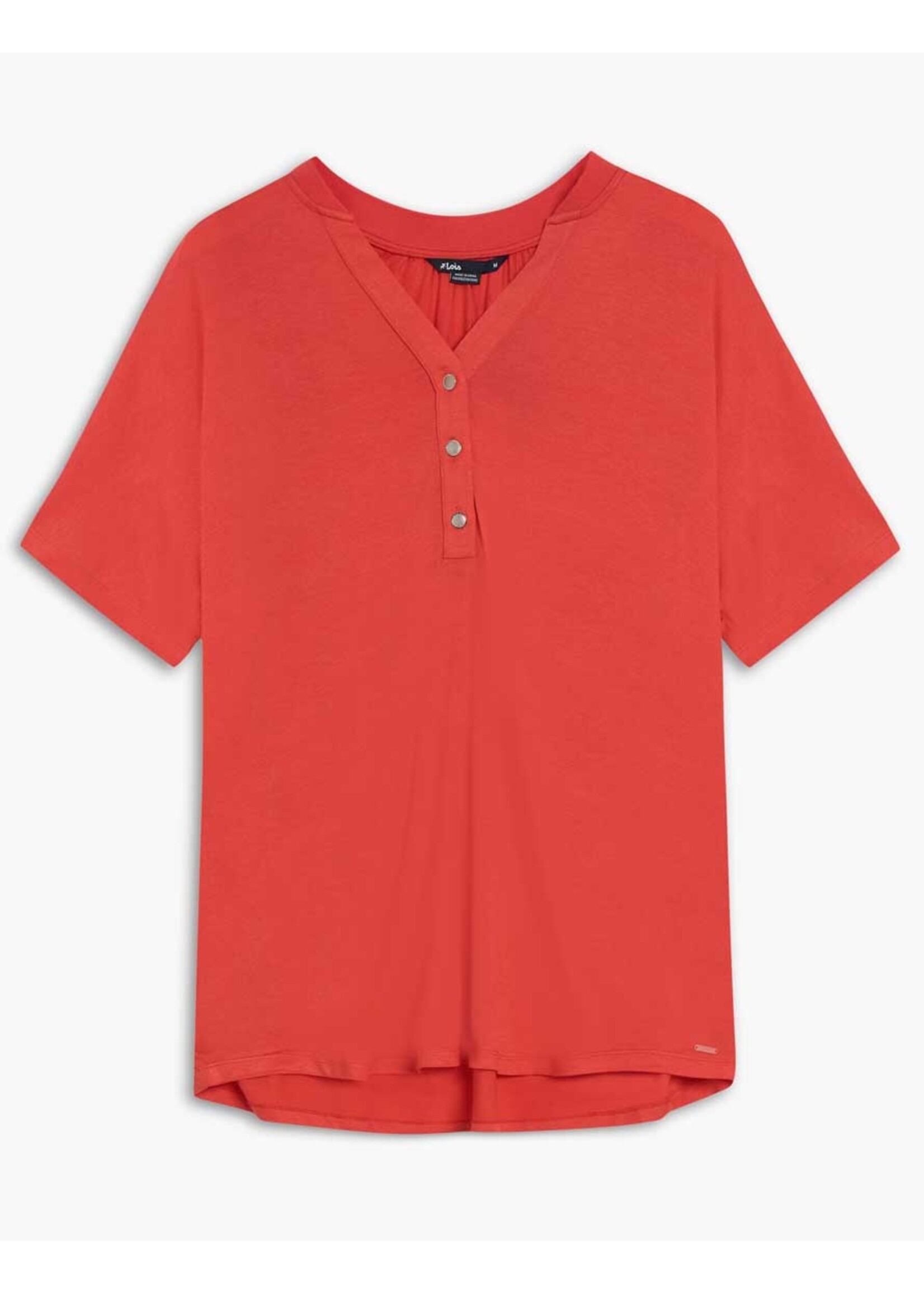 Lois Blackbull Apparel Sabrina Short Sleeve Blouse Coral