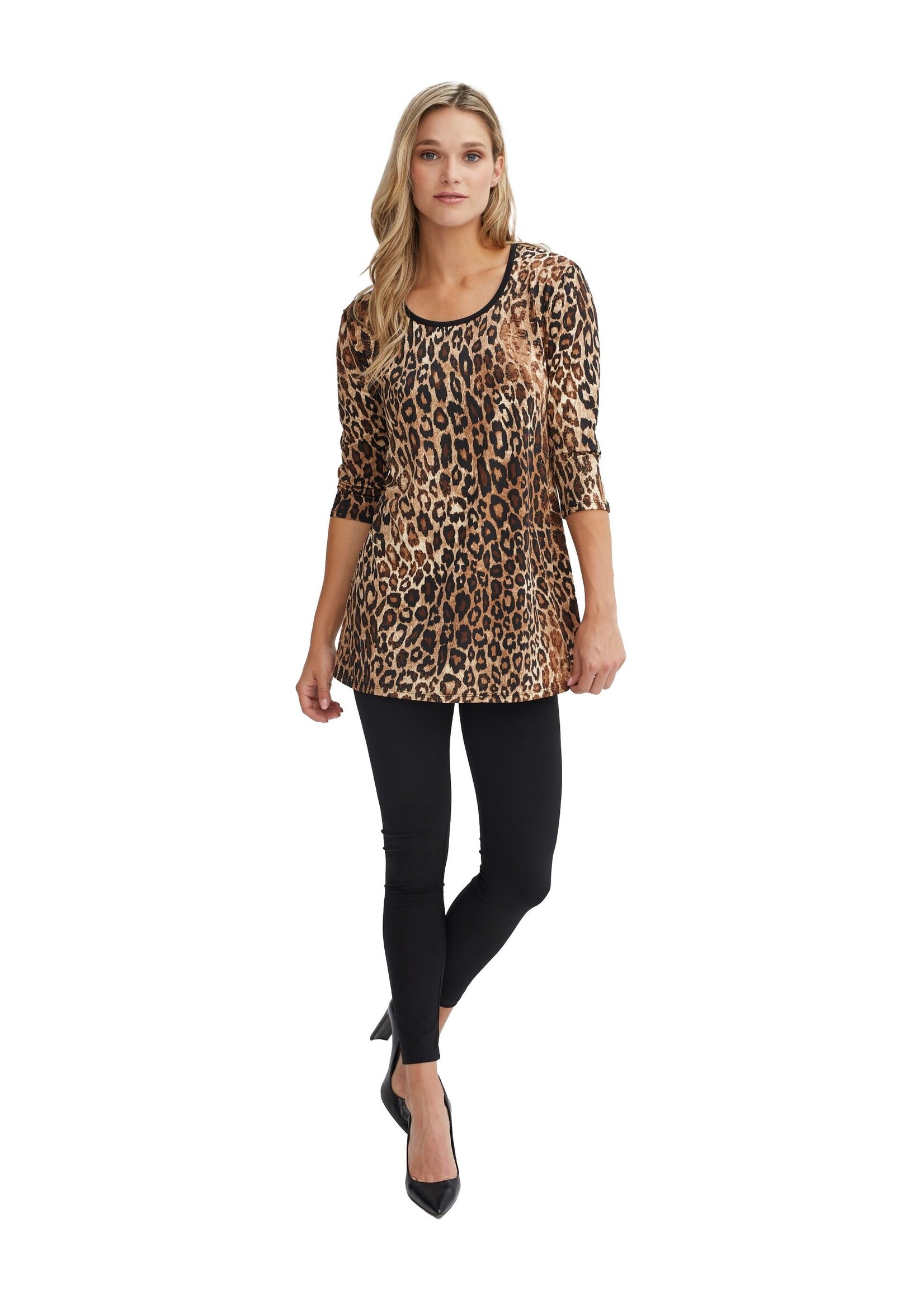 Gitan Canada Leopard Scoop Neck Top