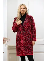 Orange Fashion Village Leopard Print Long Coat