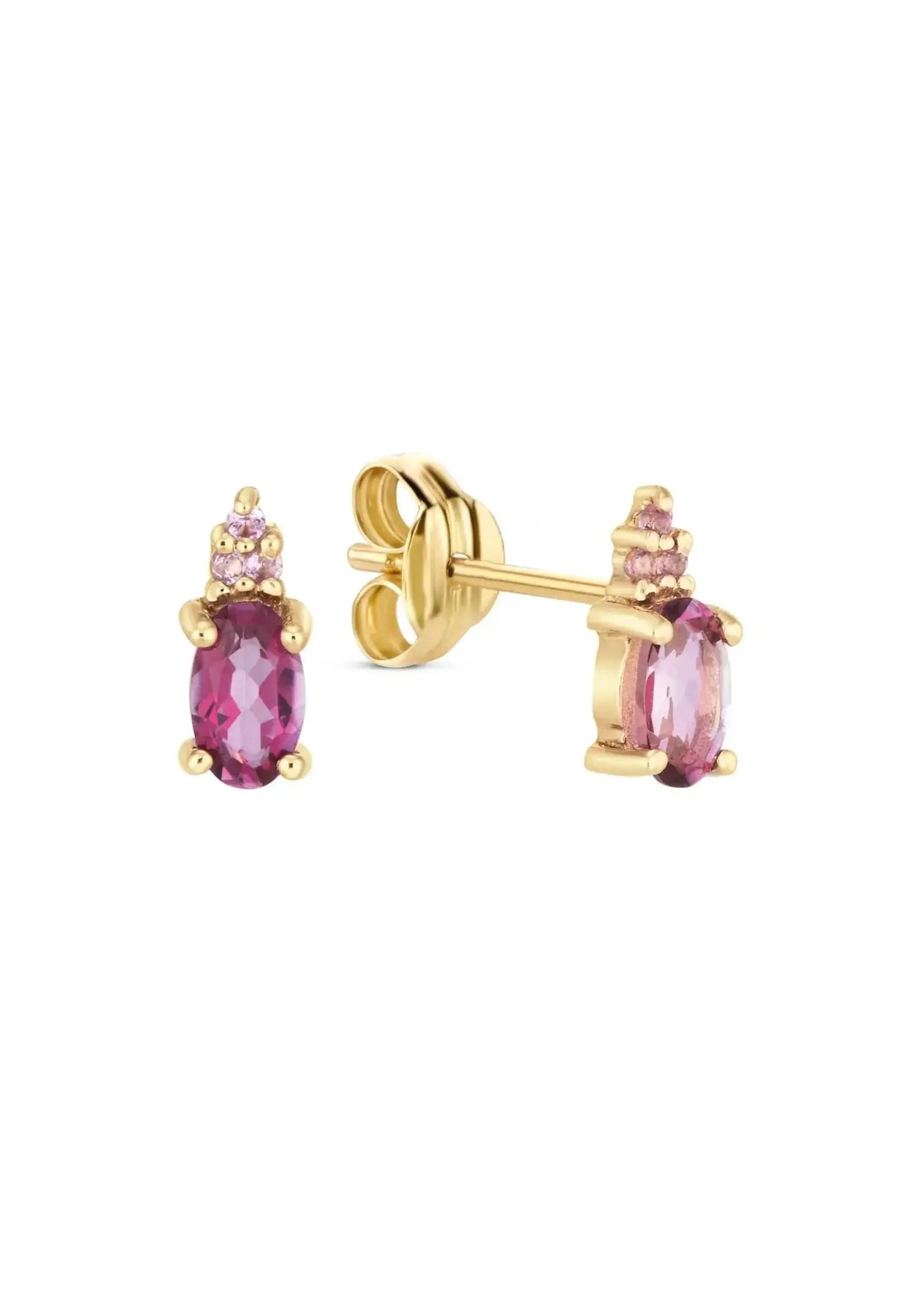 Jackie Gold 14KY Vintage Pink Topaz Studs