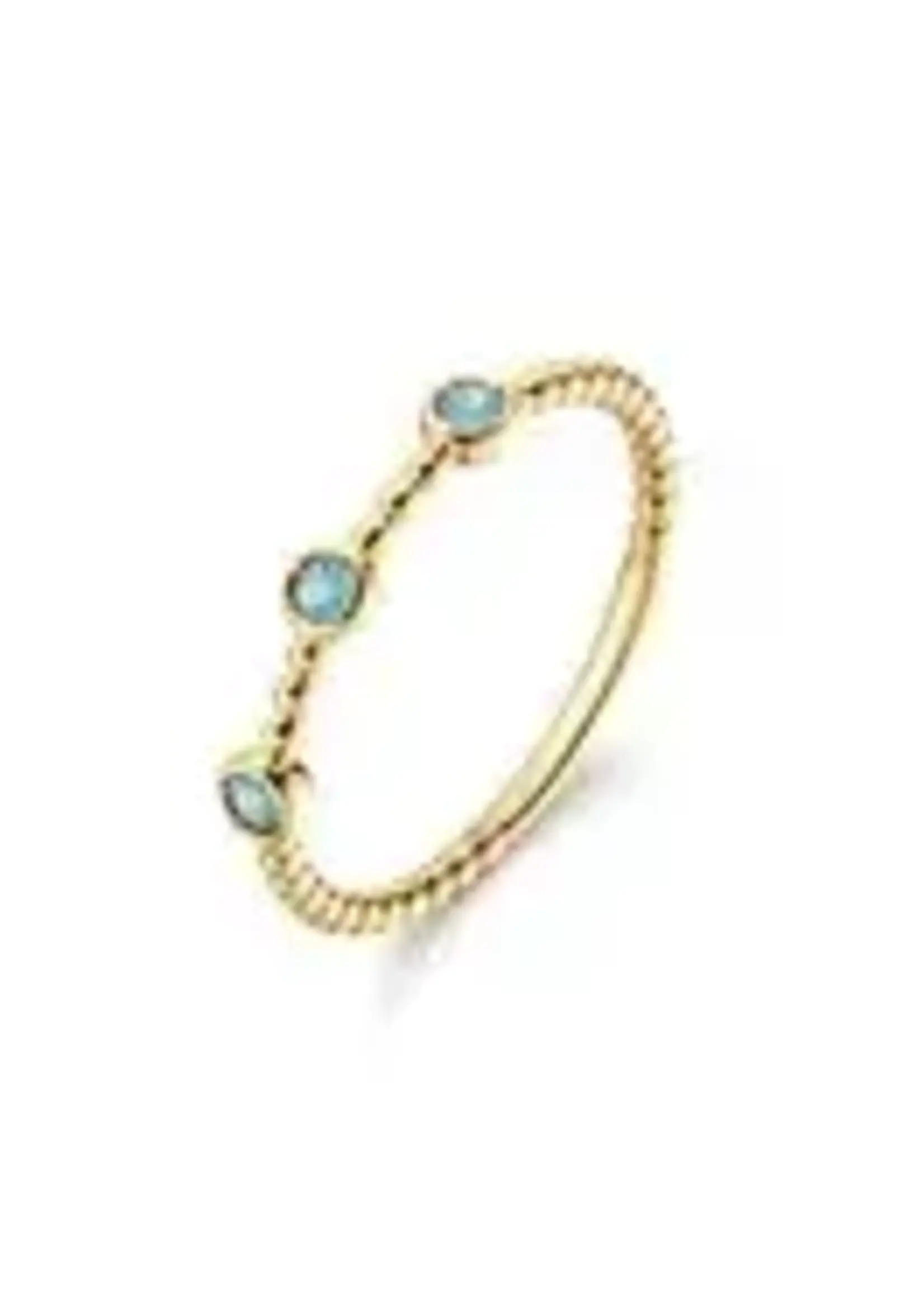 Jackie Gold 14KY Triple London Blue Topaz Ring