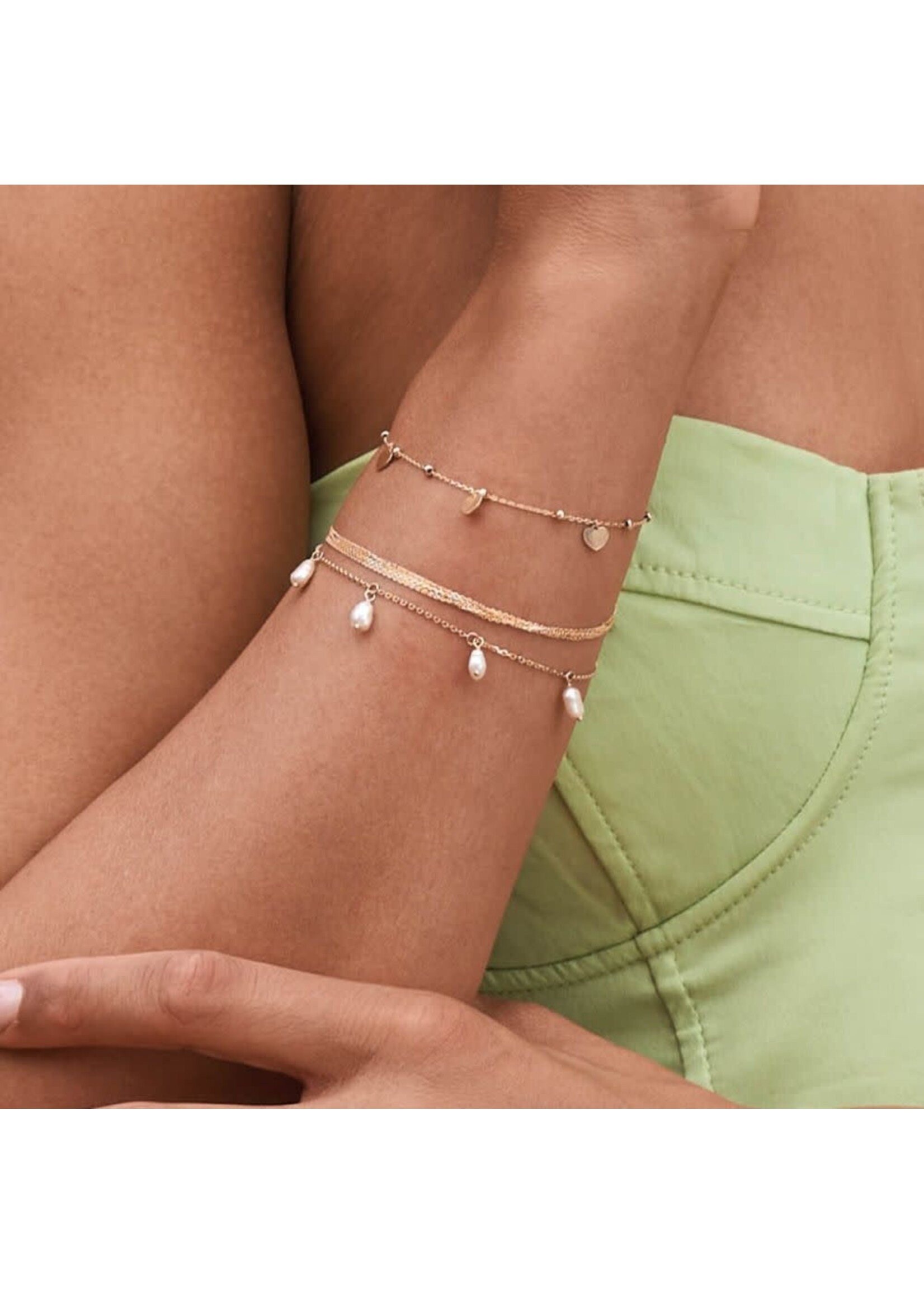 Jackie Gold 14KY Cuero Bracelet
